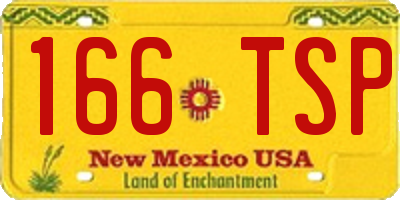 NM license plate 166TSP