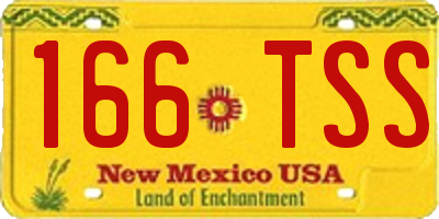 NM license plate 166TSS