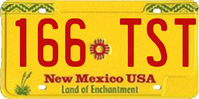 NM license plate 166TST