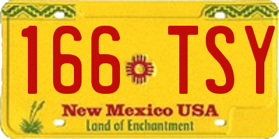 NM license plate 166TSY
