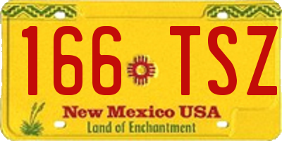 NM license plate 166TSZ