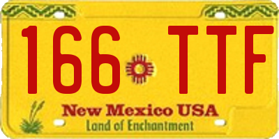 NM license plate 166TTF