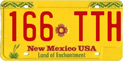 NM license plate 166TTH