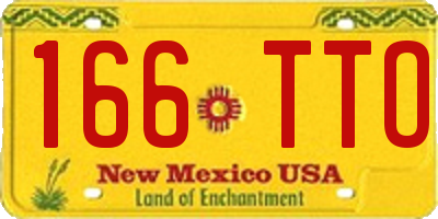 NM license plate 166TTO