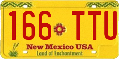 NM license plate 166TTU