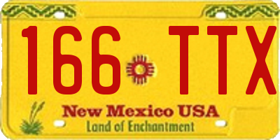 NM license plate 166TTX