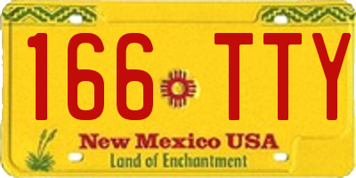 NM license plate 166TTY