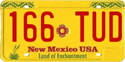 NM license plate 166TUD