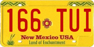 NM license plate 166TUI