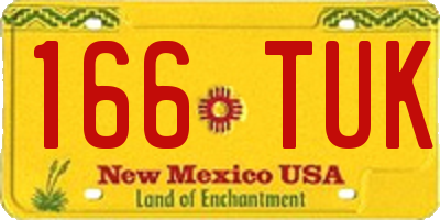 NM license plate 166TUK