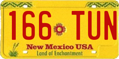 NM license plate 166TUN