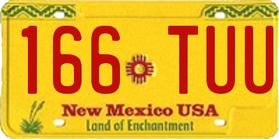 NM license plate 166TUU