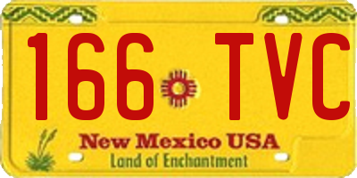 NM license plate 166TVC