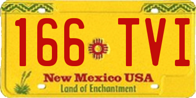 NM license plate 166TVI