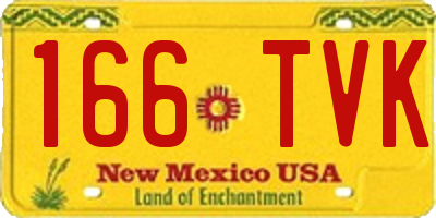 NM license plate 166TVK