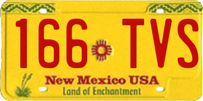 NM license plate 166TVS