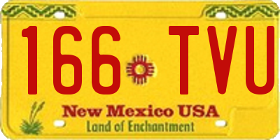 NM license plate 166TVU