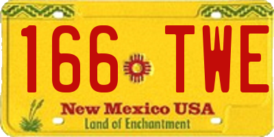 NM license plate 166TWE