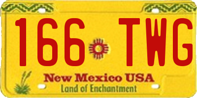 NM license plate 166TWG