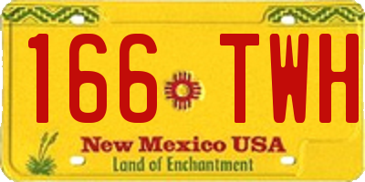 NM license plate 166TWH