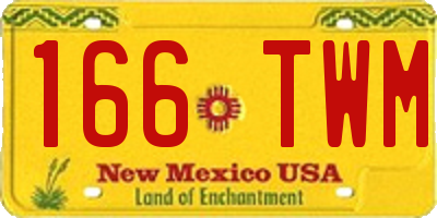 NM license plate 166TWM