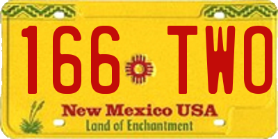 NM license plate 166TWO