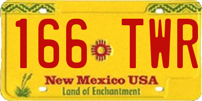 NM license plate 166TWR