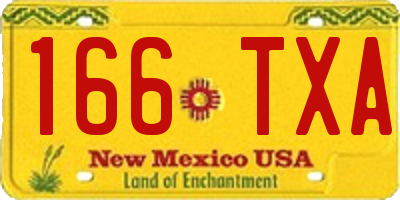NM license plate 166TXA