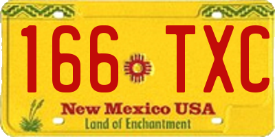 NM license plate 166TXC