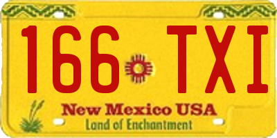 NM license plate 166TXI