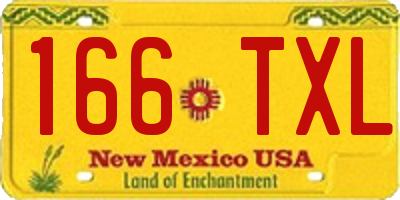 NM license plate 166TXL