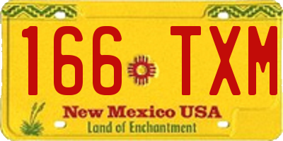 NM license plate 166TXM