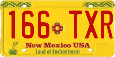 NM license plate 166TXR