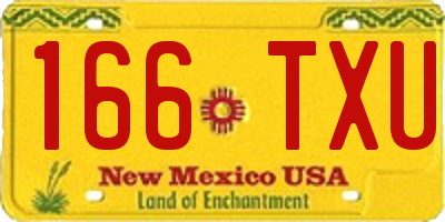 NM license plate 166TXU