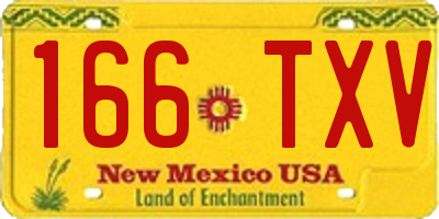 NM license plate 166TXV
