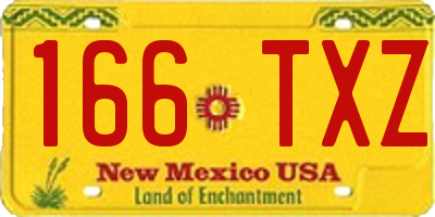 NM license plate 166TXZ