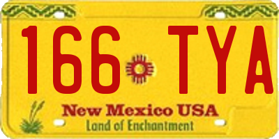 NM license plate 166TYA