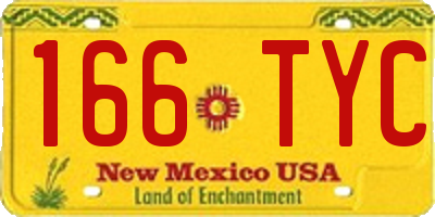 NM license plate 166TYC