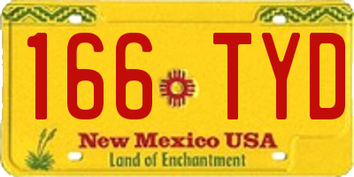 NM license plate 166TYD