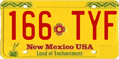 NM license plate 166TYF