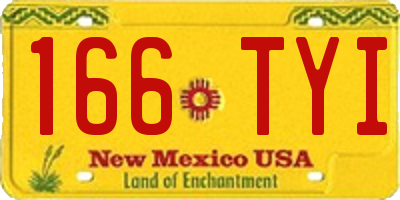 NM license plate 166TYI