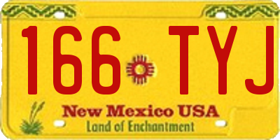 NM license plate 166TYJ