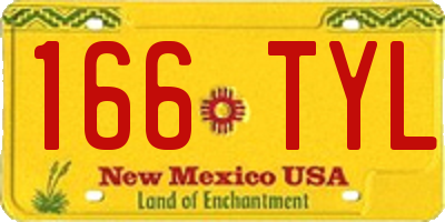 NM license plate 166TYL