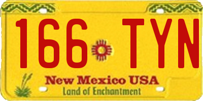 NM license plate 166TYN