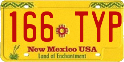 NM license plate 166TYP