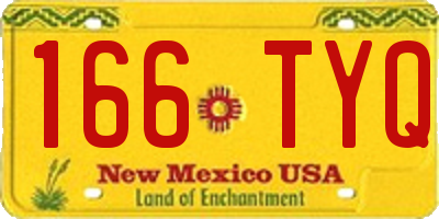 NM license plate 166TYQ