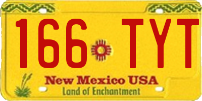 NM license plate 166TYT