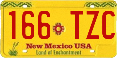 NM license plate 166TZC