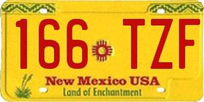 NM license plate 166TZF