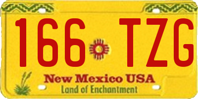 NM license plate 166TZG
